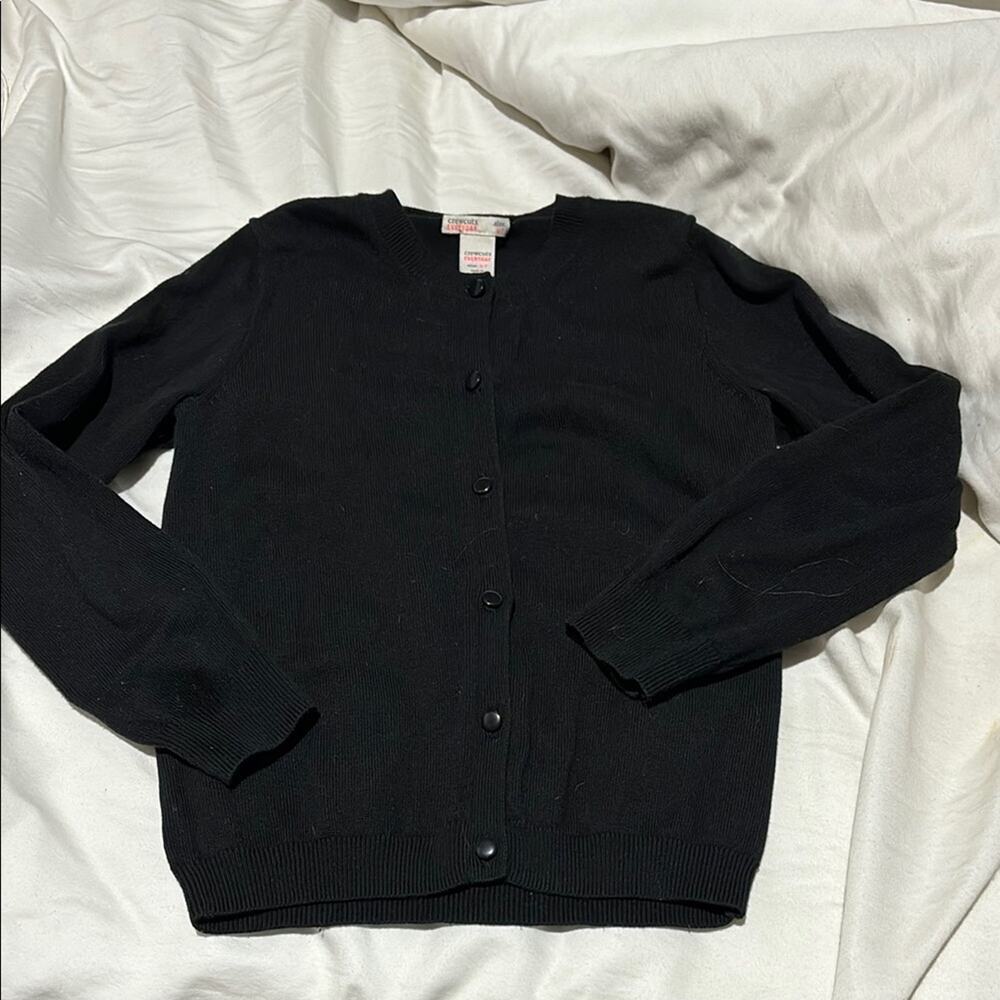 Crewcuts Black Cardigan Sweater with Round Neckline